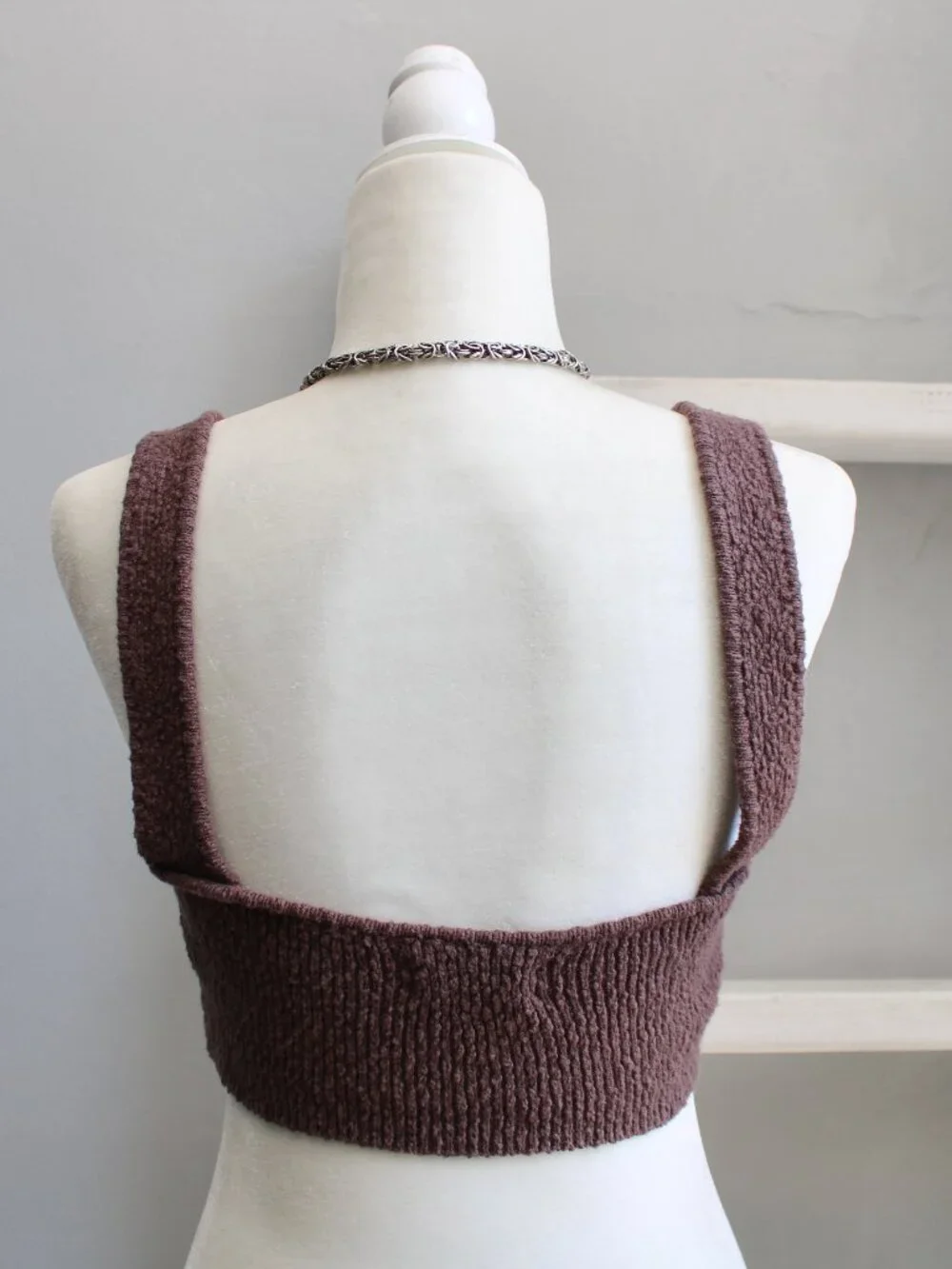Urban Outfitters Textured Crochet Brown Cropped Tank Top Size Large